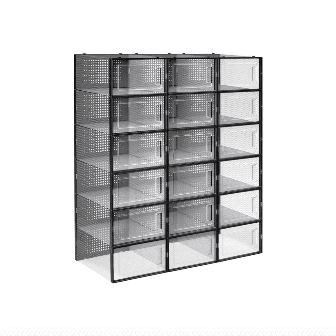 Sada 18 ks boxů na boty Petty černá