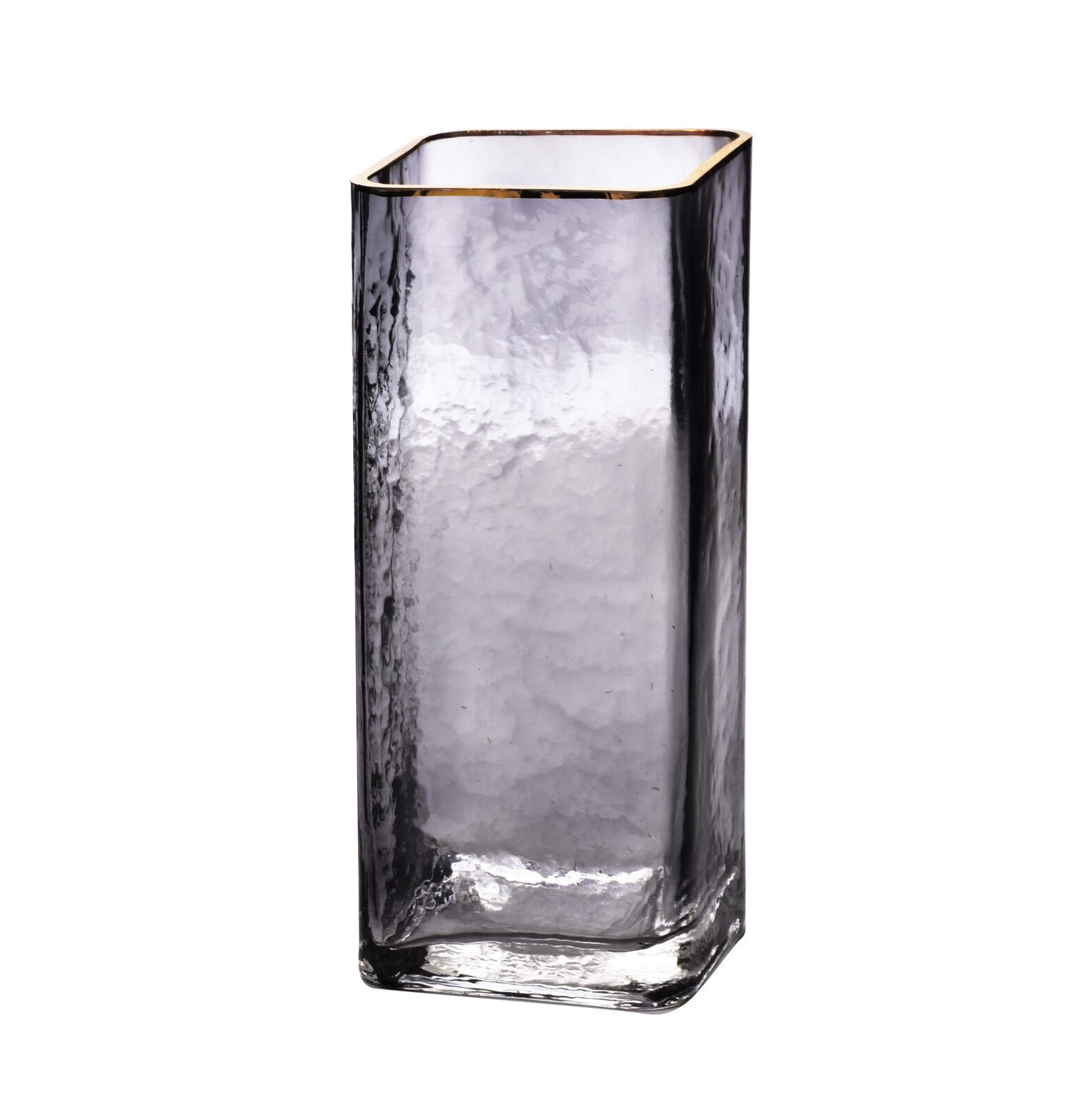 Skleněná váza Serenite 10x10x24,5 cm kouřové sklo