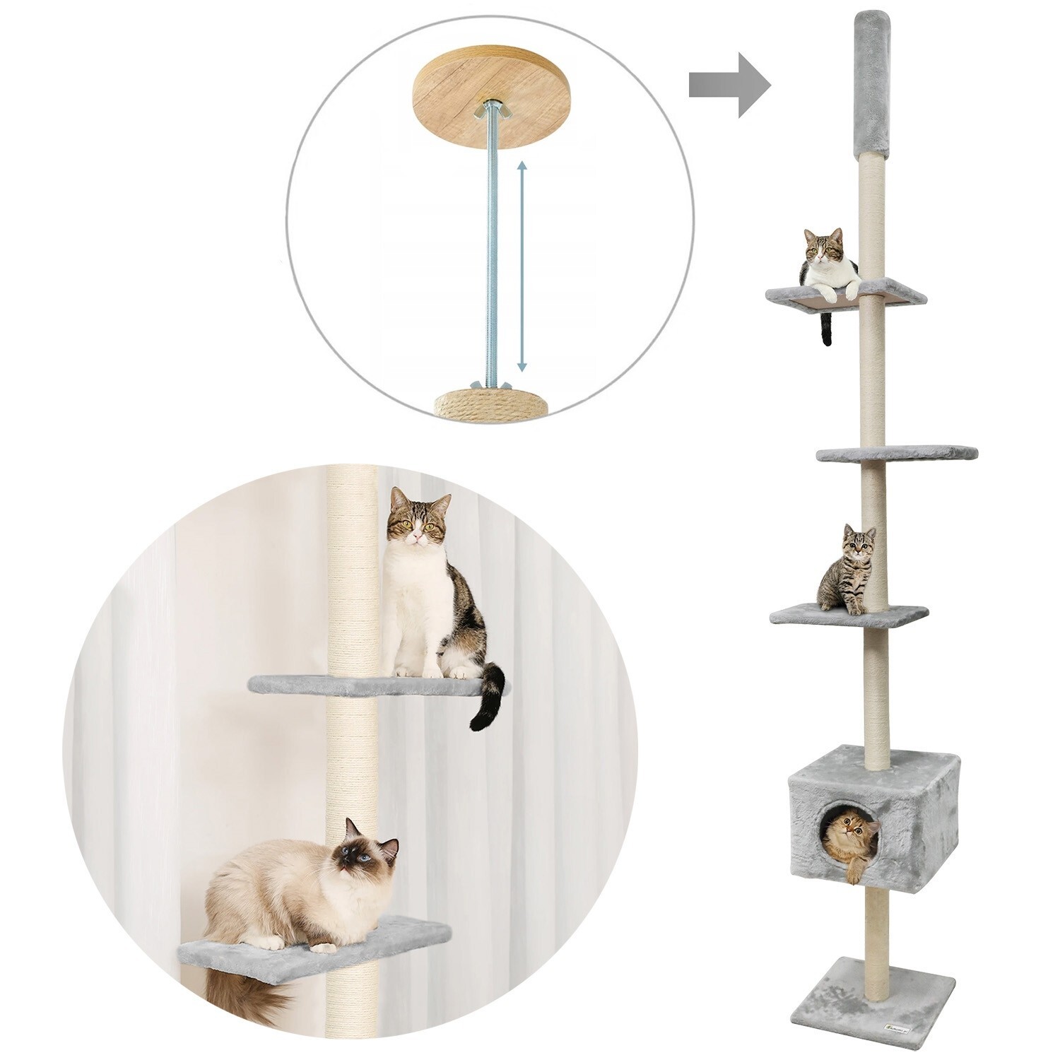 Škrabadlo pro kočky Lincoln šedé/bílé