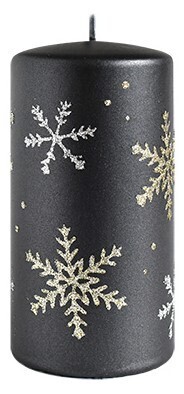 Vánoční svíčka FROST 14 cm černá