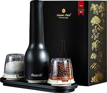 FinaMill by Pepperfield Elektrický mlynček USB čierny, darčeková sada