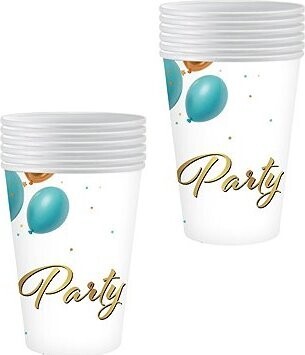 PARTYDECO Papierové tégliky párty/narodeniny 250 ml, 12 ks