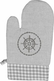 Forbyt Kuchynská chňapka Káro a kruh sivá 1 ks 18 × 28 cm