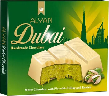 Alyan Dubajská biela čokoláda s pistáciovou náplňou a kunafou 100 g