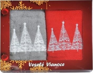 Praktik Darčeková vianočná sada uterákov Stromčeky 50 × 100 cm 2 ks