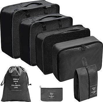 Livefy cestovná sada organizérov LuxePack 7 ks, čierna