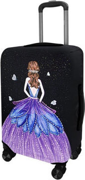 Kufryplus Obal na kufor Z032 Dáma v šatách II, fialový S