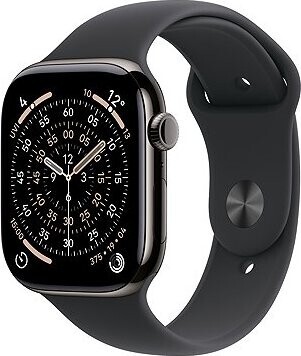 Apple Watch Series 11 Cellular 46 mm Bridlicový sivý titán s čiernym športovým remienkom – S/M