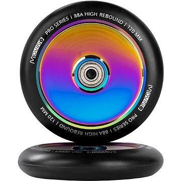 Náhradné kolieska na freestyle kolobežku 120 mm, hliník, 2 ks, rainbow