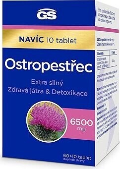 GS Pestrec mariánsky 6500 mg, 60 + 10 tabliet navyše