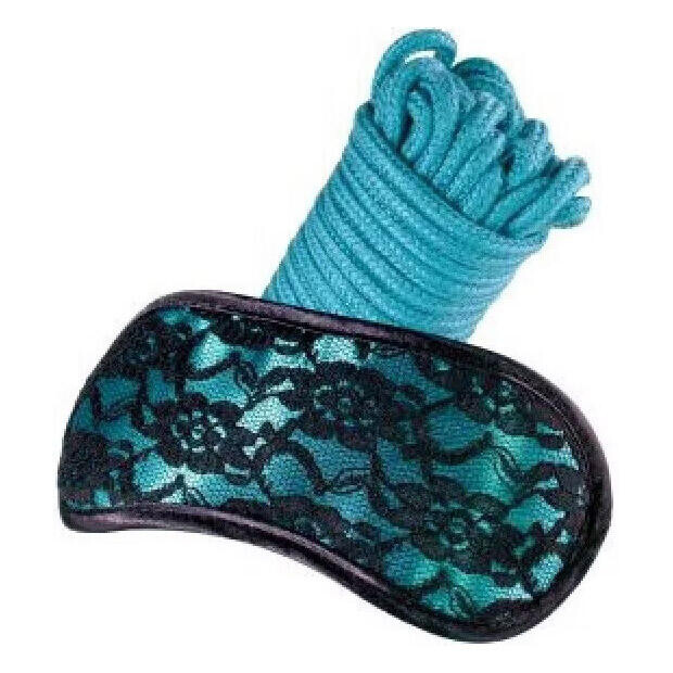 BDSM sada pre začiatočníkov maska a lano modrá