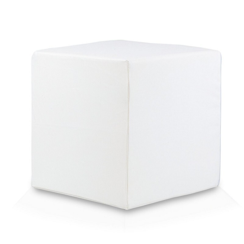 EF1048 Ecopuf Taburetka Ecopuf - Kocka Ekokoža E1 - Biela