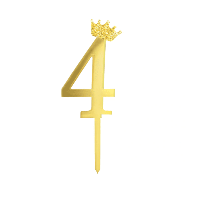 510264 DR Zápich na tortu - Číslo, zlaté 11cm 4
