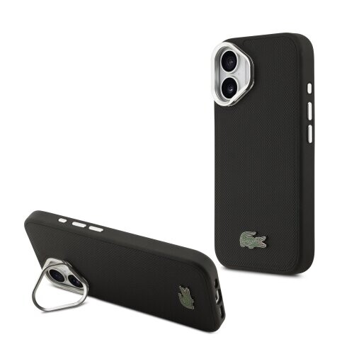 Lacoste Iconic Petit Pique Camera Stand MagSafe Zadní Kryt pro iPhone 17 Black