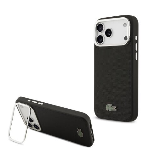 Lacoste Iconic Petit Pique Camera Stand MagSafe Zadní Kryt pro iPhone 17 Pro Max Black