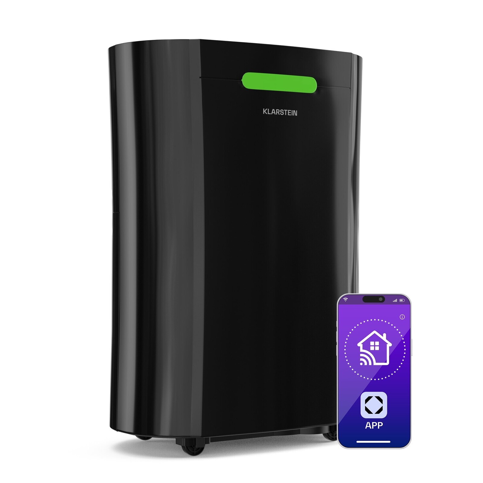 Klarstein AeroDry Smart 12 odvlhčovač vzduchu, 12 l/deň, 18 m², senzor vlhkosti, ovládanie pomocou aplikácie, 135 m³/h