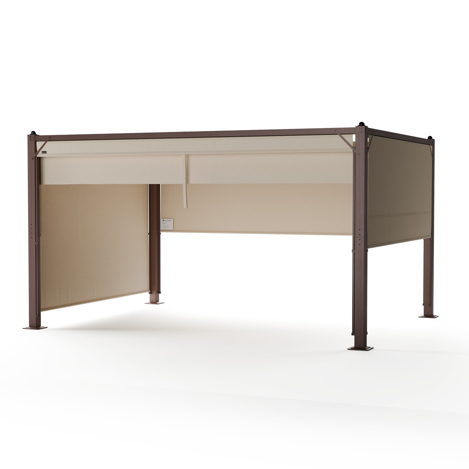 Blumfeldt Pantheon Cortina pergola 3x4 m, odolná voči poveternostným vplyvom, hliník, prášková farba, rolety