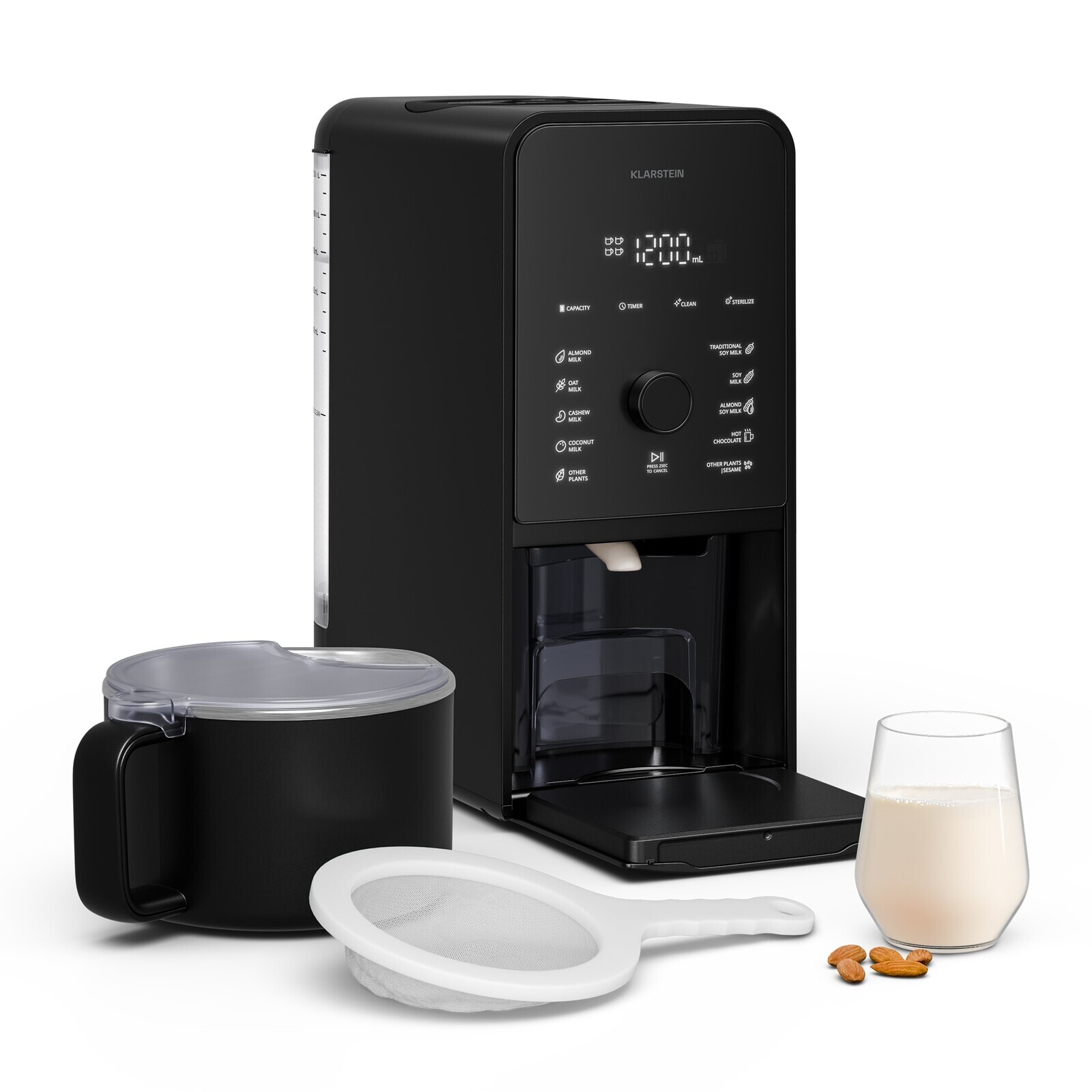 Klarstein Marcia Touch automat na orechové mlieko 1,2 l, 6 nerezových nožov, 1200 W, 10 + 2 programy