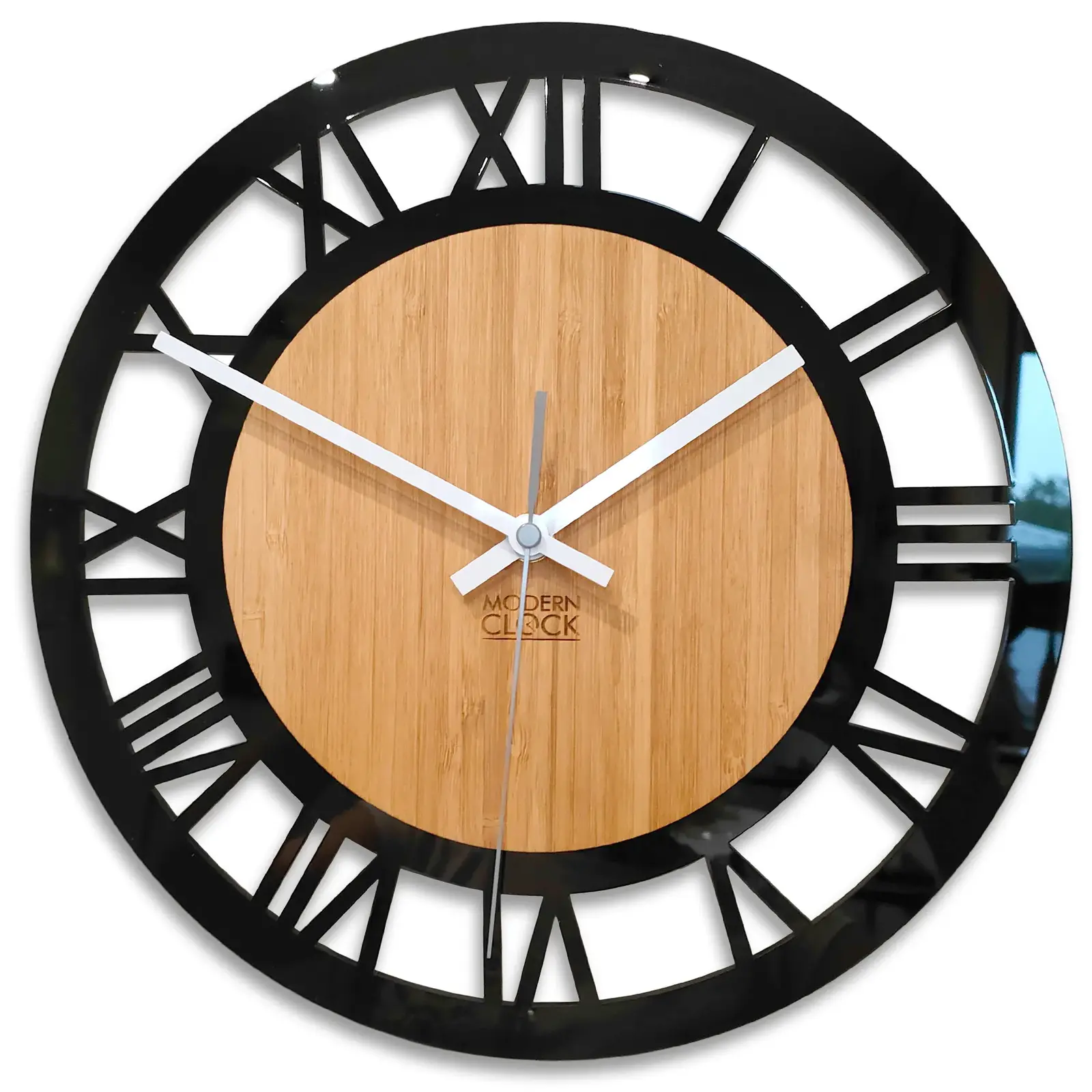Bambusové nástěnné hodiny Verona 30 cm hnědé/černé