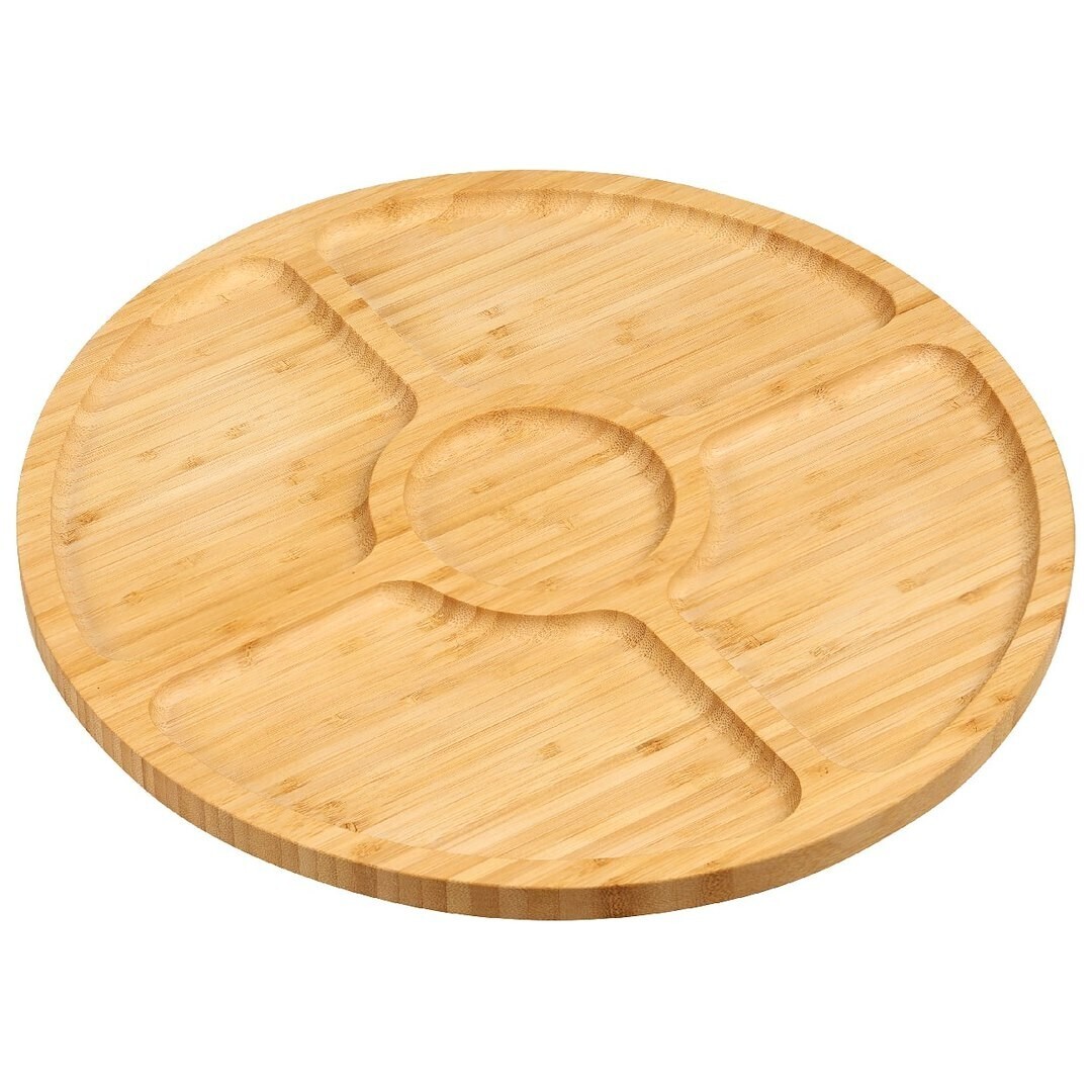 Bambusový servírovací talíř LISIE 35 cm hnědý