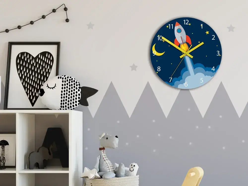 Dětské nástěnné hodiny Raketa 30 cm vícebarevné