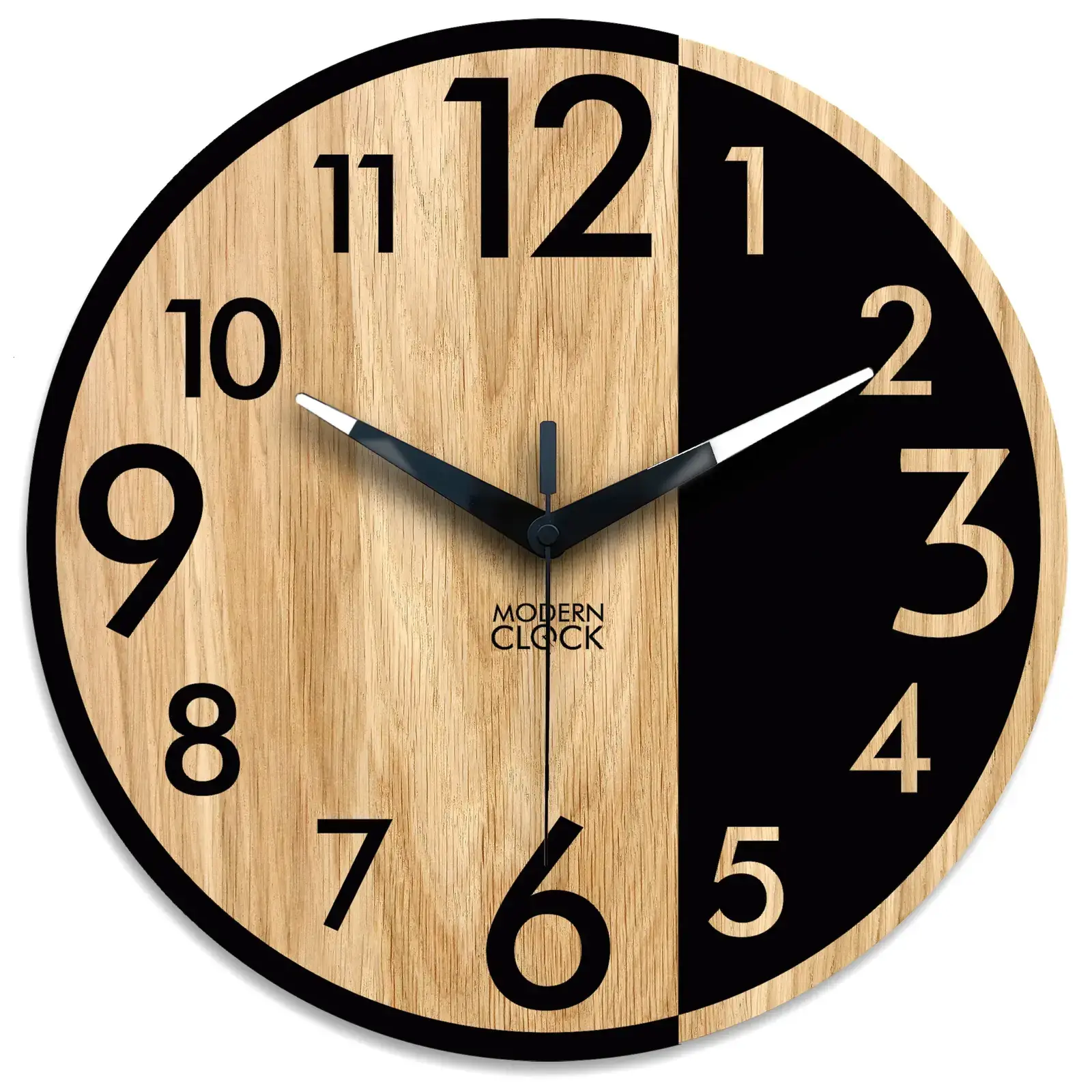 Dřevěné nástěnné hodiny Alfred 33 cm dub přírodní/černé