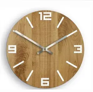 Dřevěné nástěnné hodiny Arabic 40 cm hnědé/stříbrné