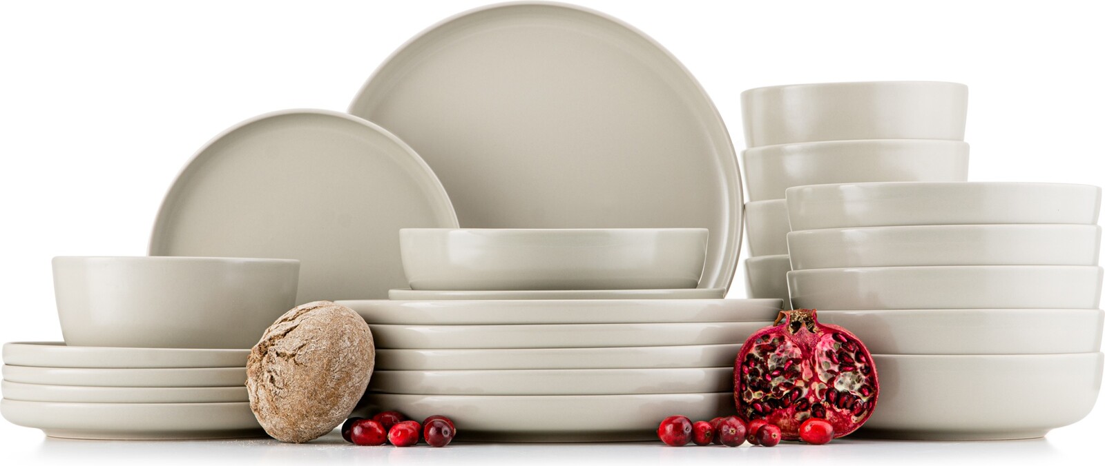 Jedálenská súprava tanierov pre 6 osôb VICTO 24 ks béžová