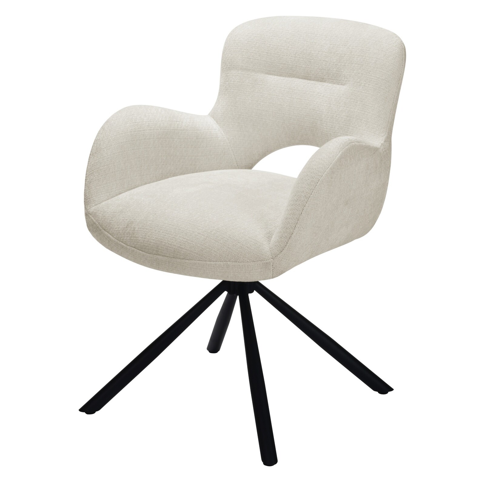 Jídelní otočné křeslo Luka béžové/černé