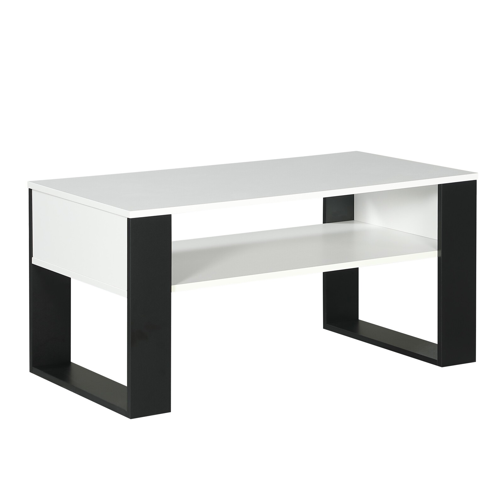 Konferenčný stolík Houseland Domini biely/čierny