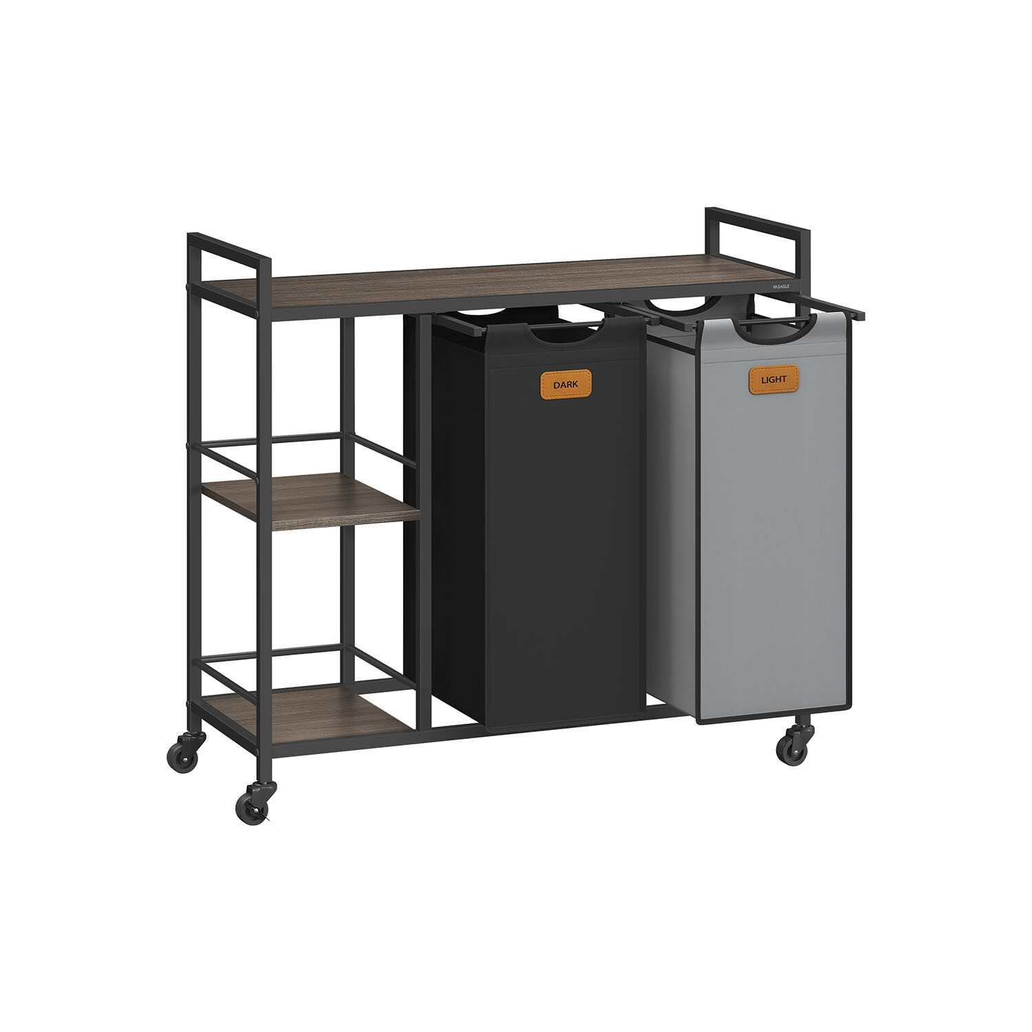 Koš na prádlo Vasagle Asas 100 l černý/šedý/hnědý