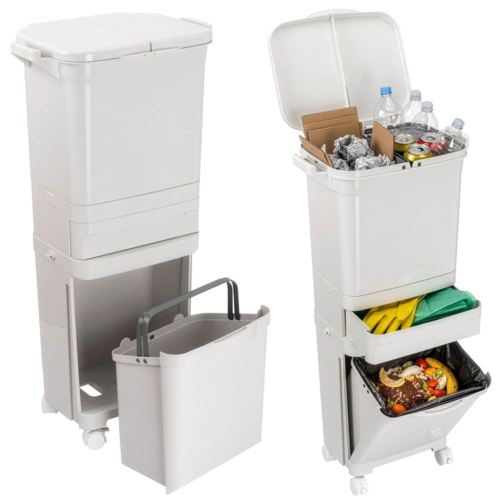 Koš na třídění odpadu NARDAN 42 L šedý