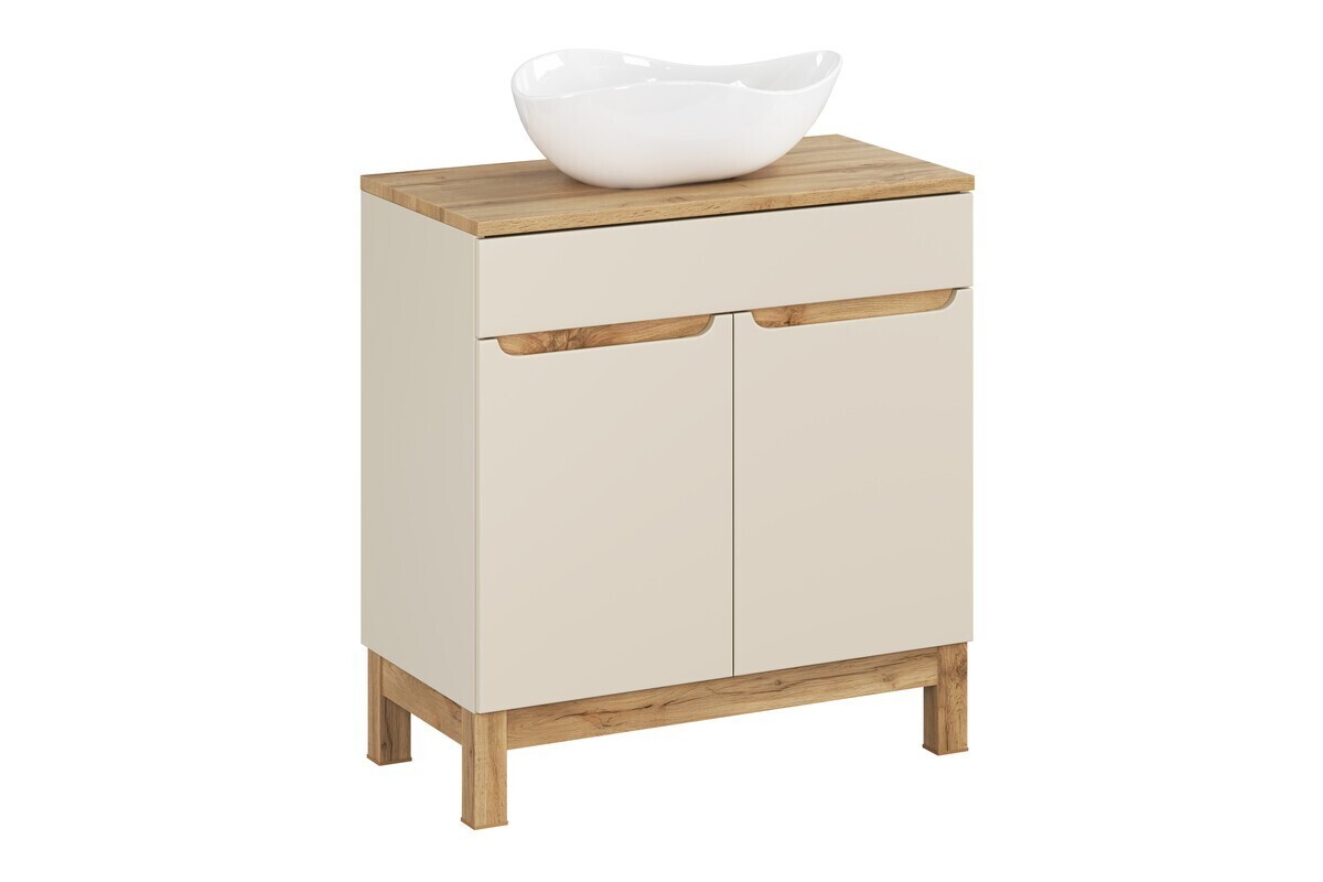 Koupelnová skříňka Bali Casad Cloud s umyvadlem 80 cm kašmírová/dub wotan