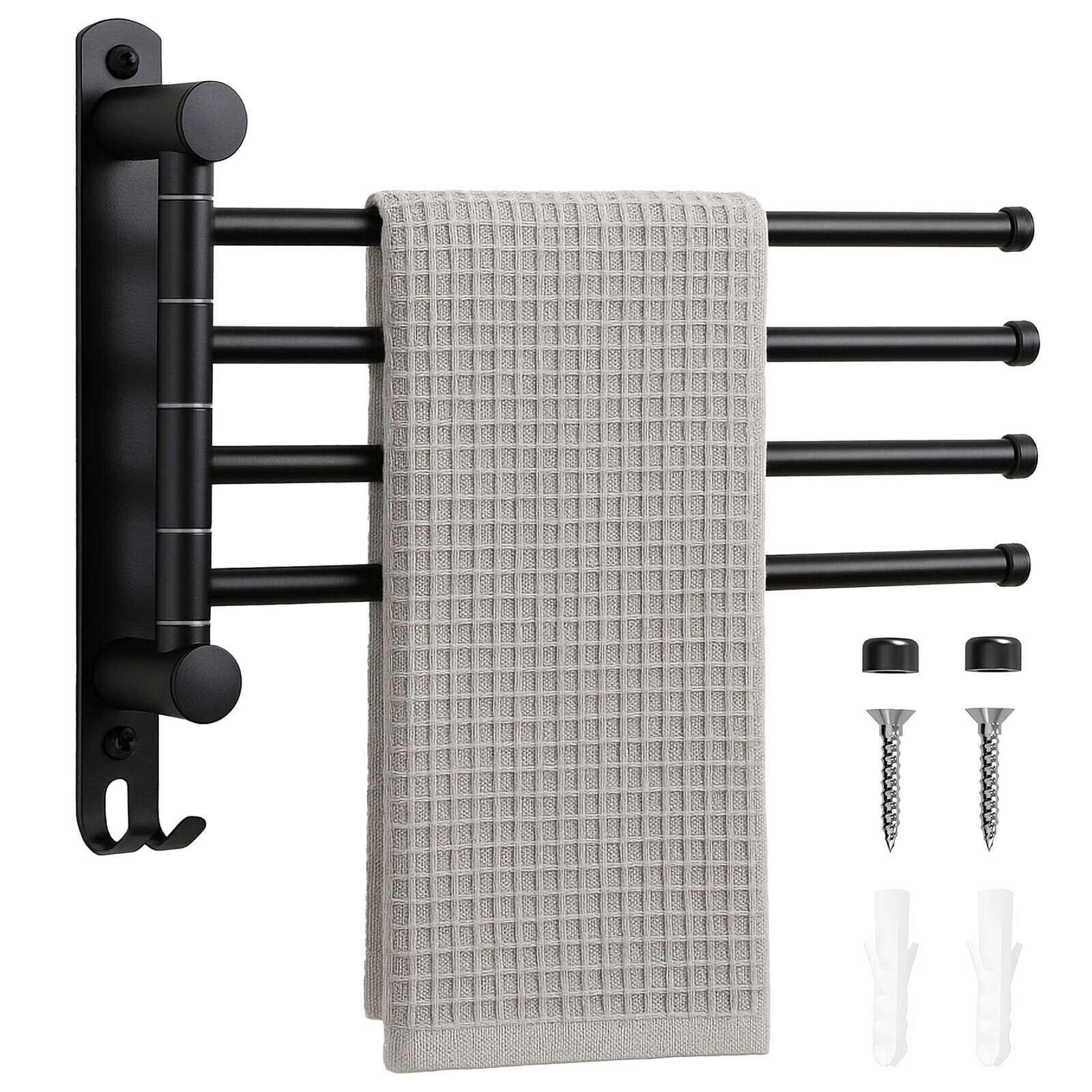 Koupelnový věšák na ručníky CETRI černý