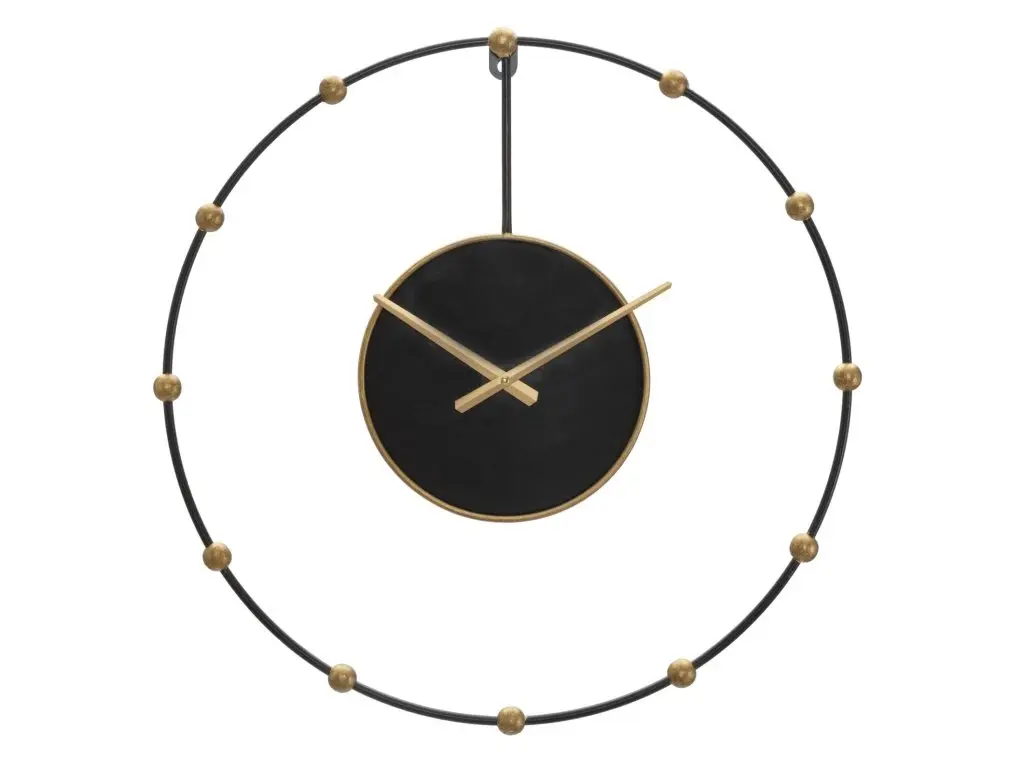 Kovové nástěnné hodiny Pearl 61 cm černé/zlaté