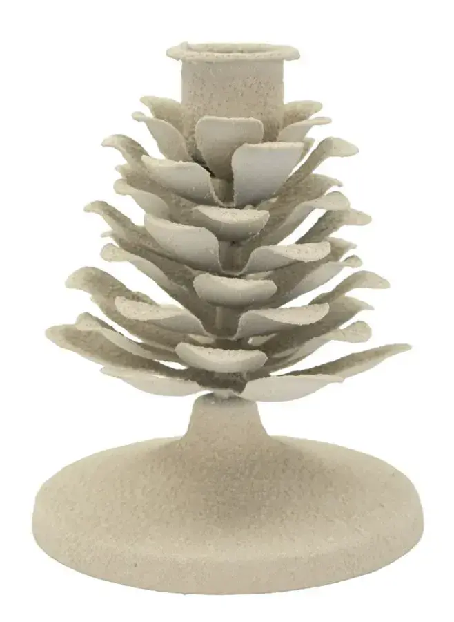 Kovový svícen Pigna 11 cm krémový