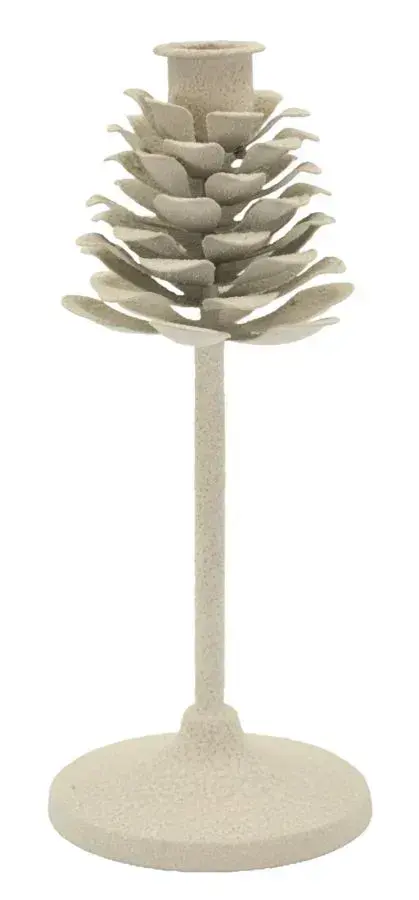 Kovový svícen Pigna 22 cm krémový