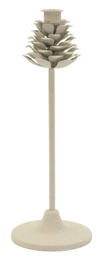 Kovový svícen Pigna 33 cm krémový