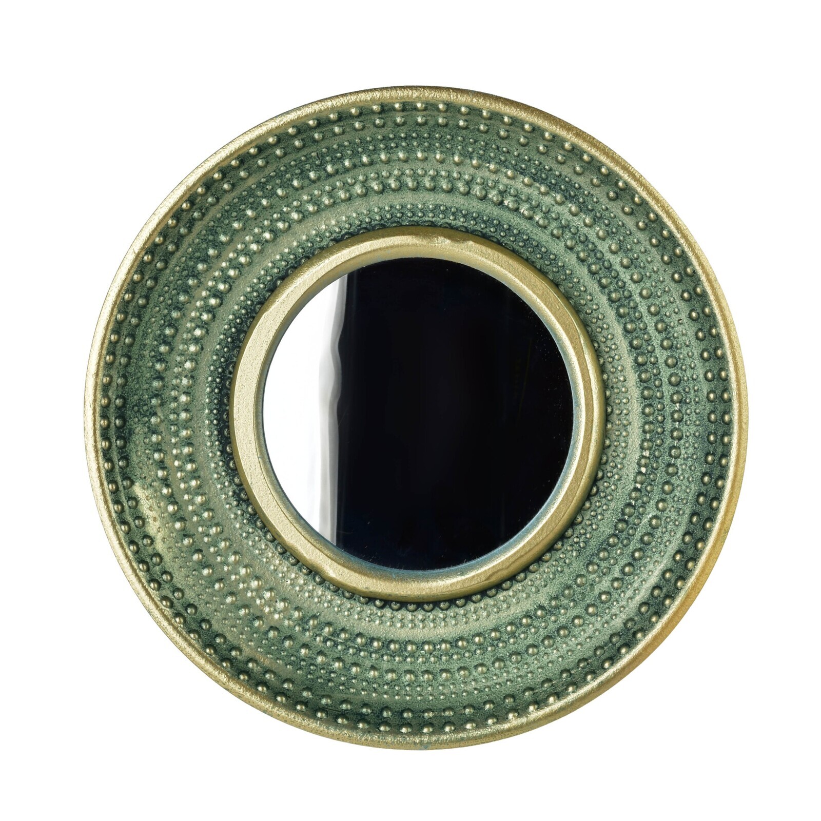 Kulaté nástěnné zrcadlo DAZ 29 cm zelené