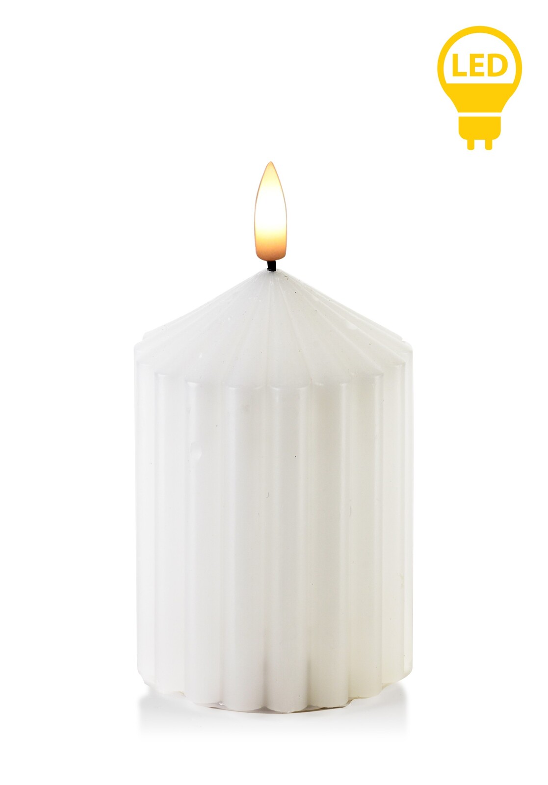 LED svíčka Idalia 7x14 cm bílá