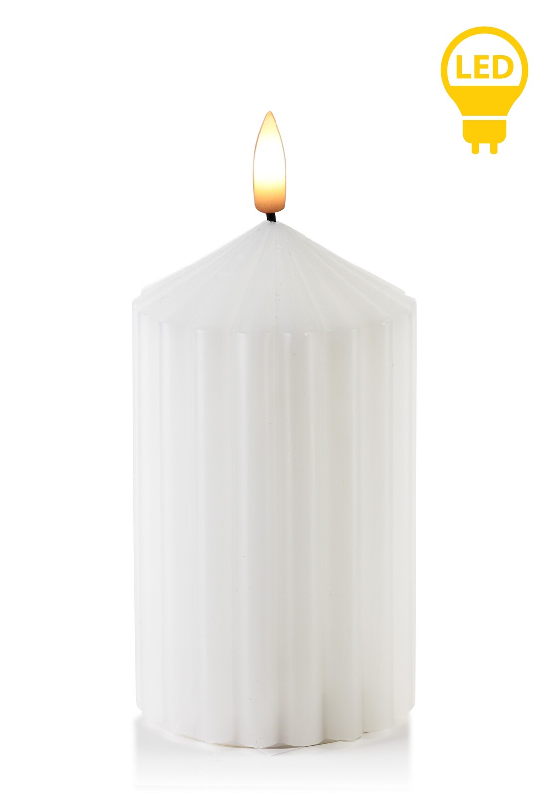 LED svíčka Idalia 7x16 cm bílá