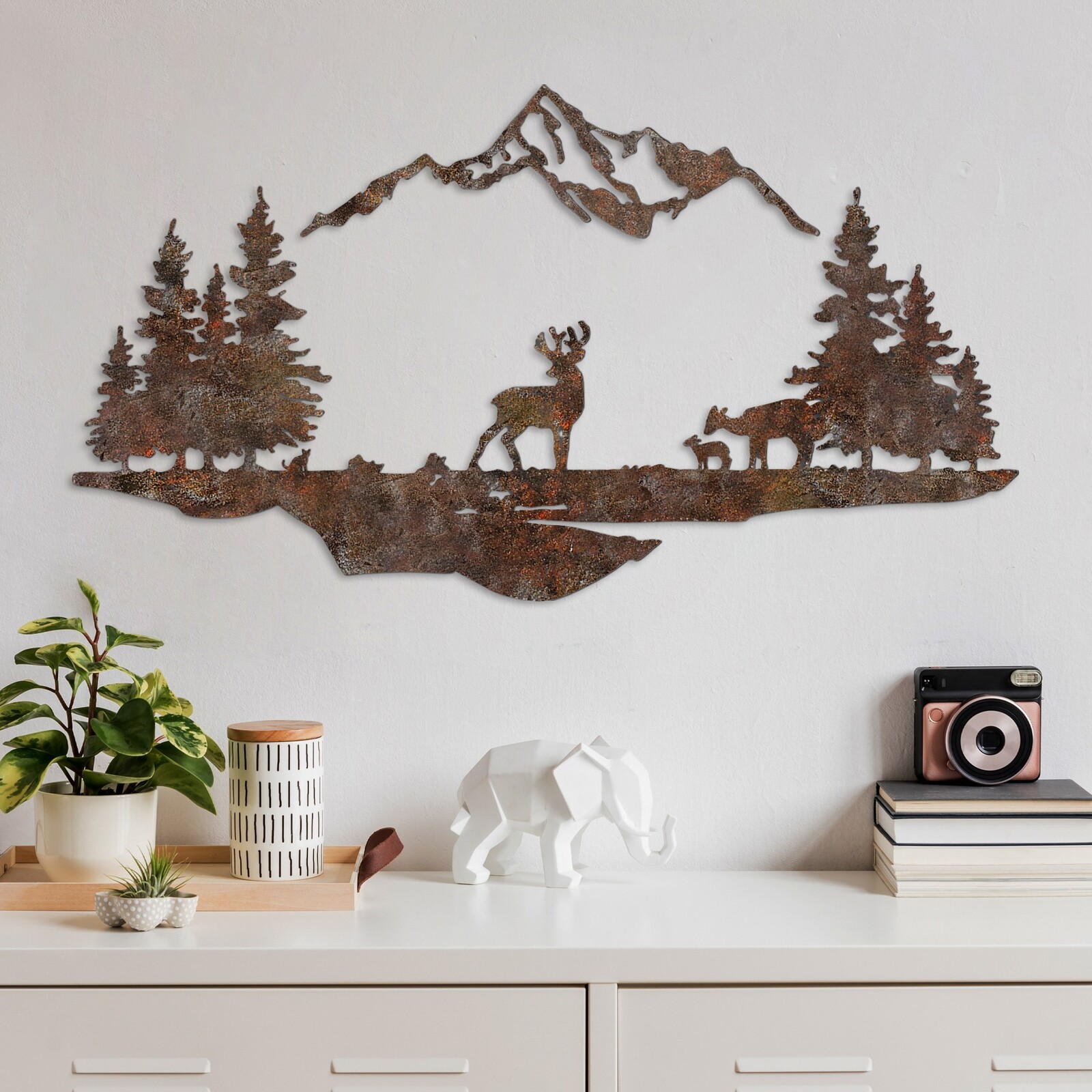 Nástěnná kovová dekorace Rusty Landscape 1 vícebarevná