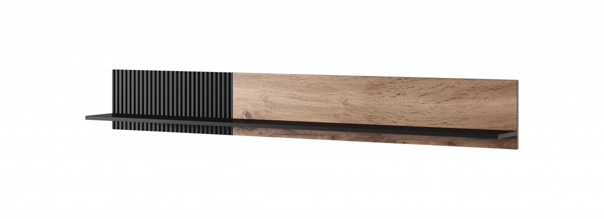 Nástenná polica Rakom I dub votive/čierna