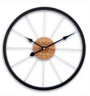 Nástěnné hodiny Bicycle 42 cm černé/hnědé