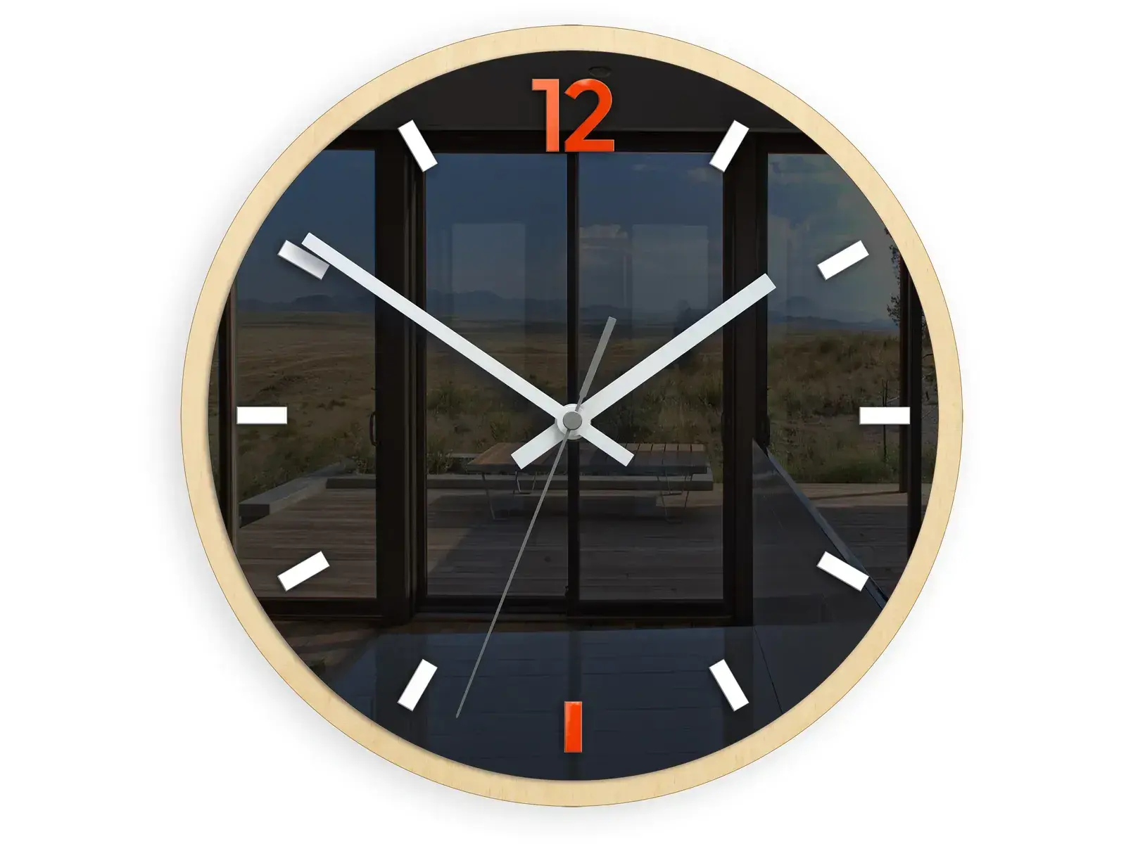 Nástěnné hodiny Grafit 30 cm oranžové/černé