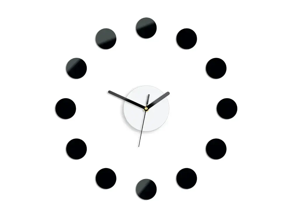 Nástěnné samolepící hodiny Rio 40 cm černé/bílé