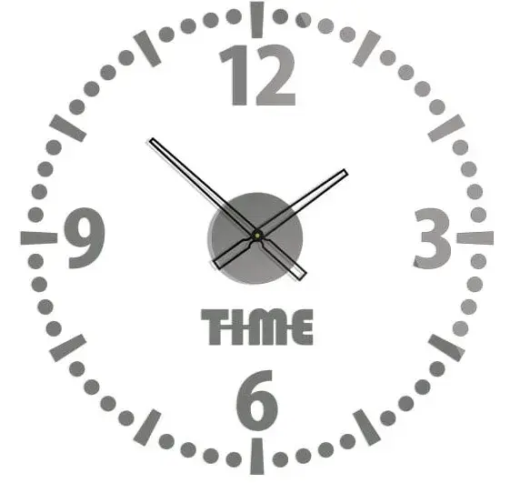 Nástěnné samolepící hodiny Roundy 78 cm šedé