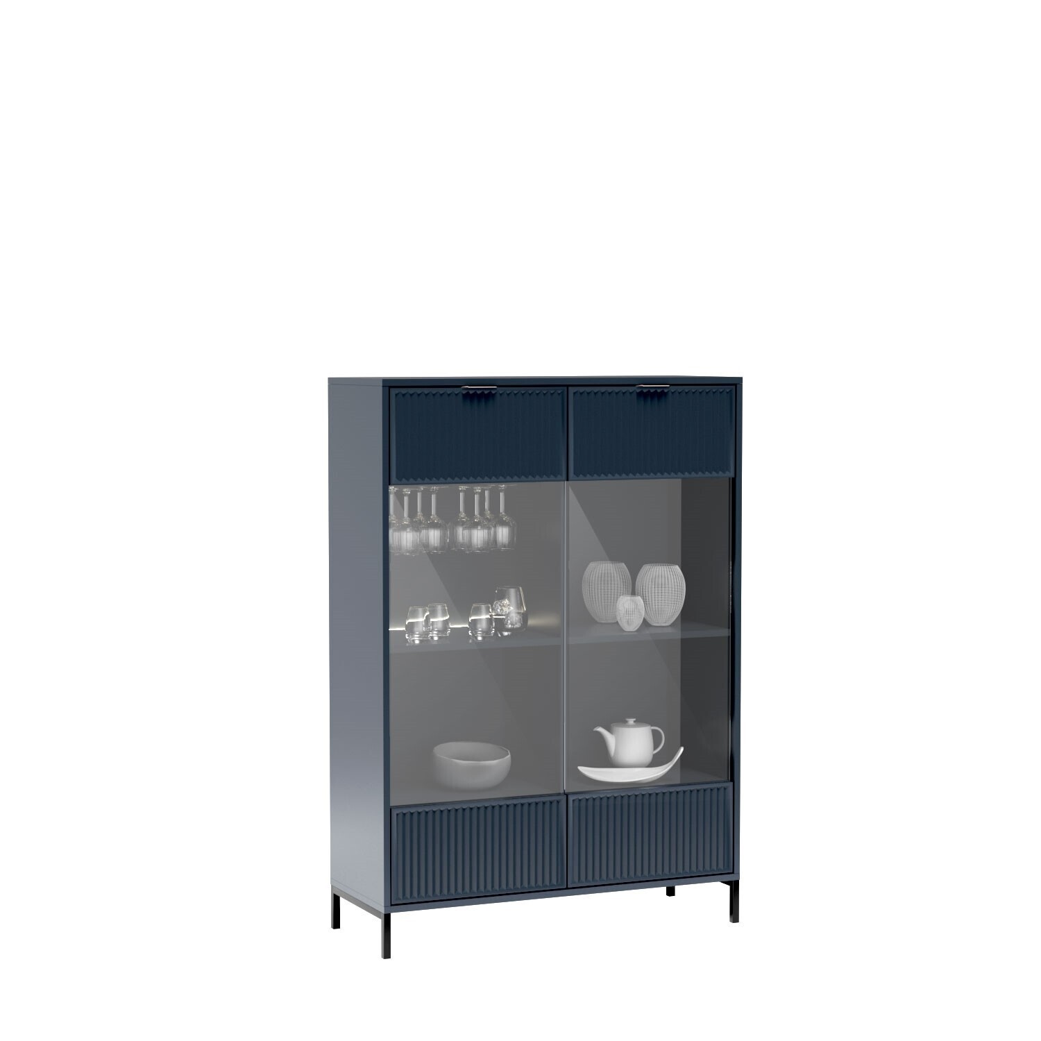 Nízká vitrína Eleganzo 104,8 cm indigo