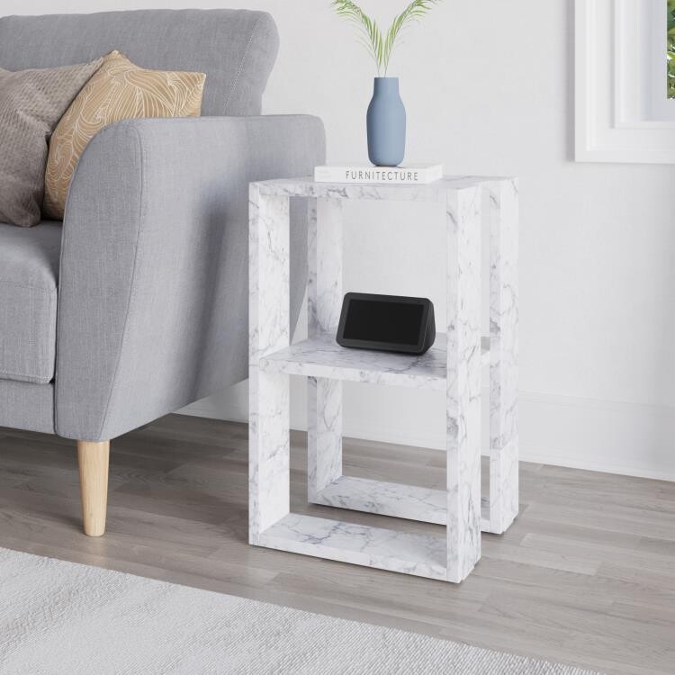 Nočný stolík Houseland Lonie mramor Carrara