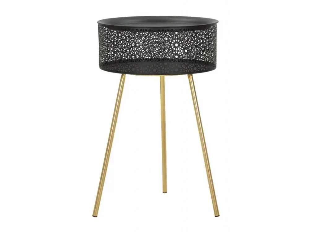 Odkládací stolek Blacky 40 cm černý/zlatý